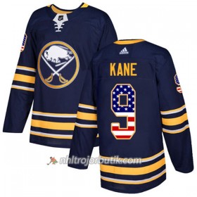 Män Ishockey Buffalo Sabres Tröja Evander Kane 9 Adidas 2017-2018 Marinblå USA Flag Fashion Authentic